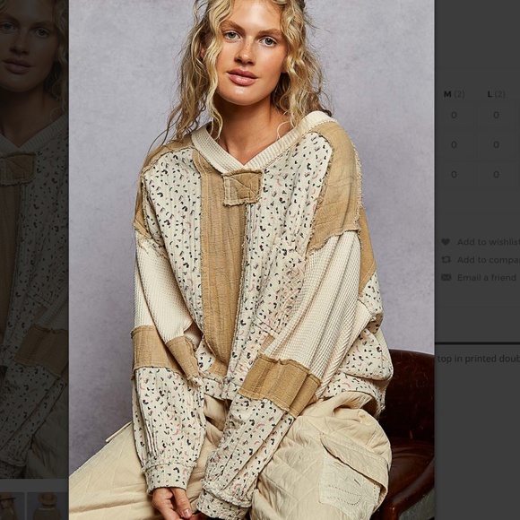 POL “ Mia 2 “ POL V-Neck Double Gauze Woven Top 24 - Picture 2 of 6